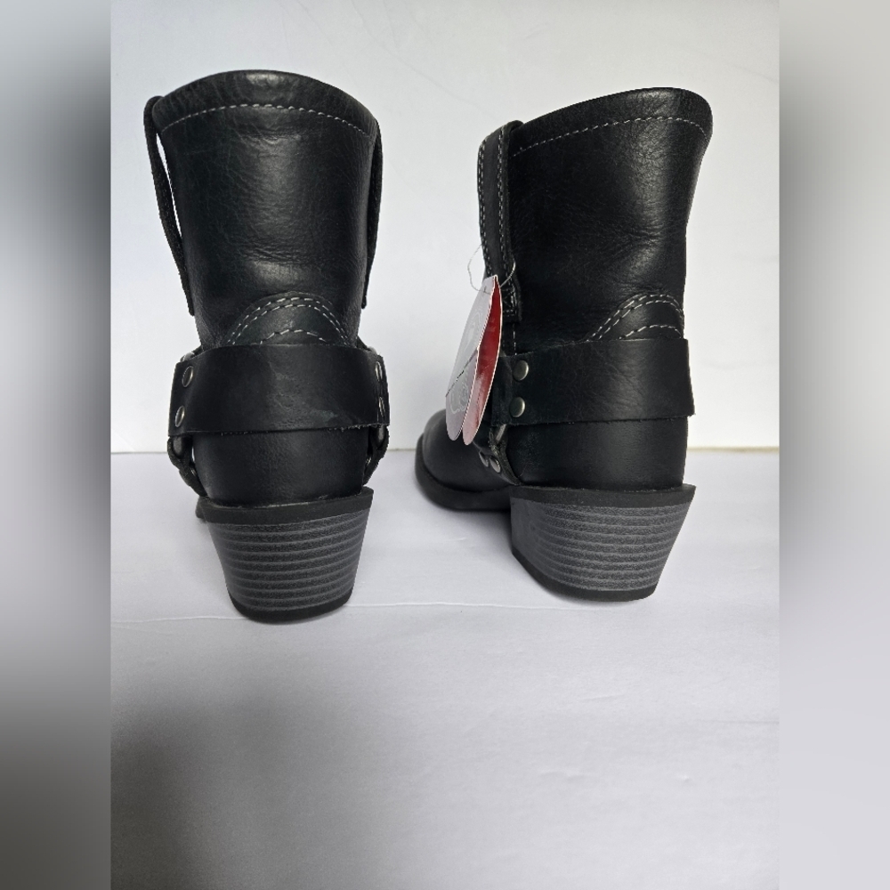 NWT JUSTIN BOOTS , Black Leather Ankle Boots. Size 6B - Picture 12 of 12